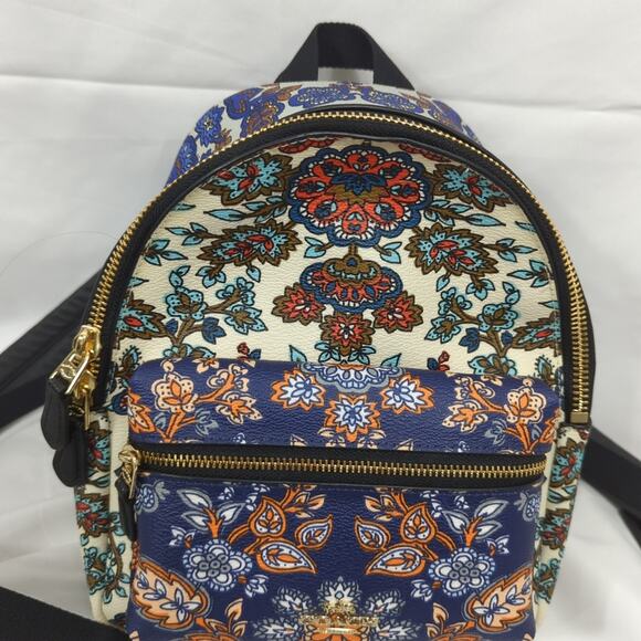 Coach Charlie Mini Backpack in Multi-color Forest Floral mix coated canvas - Picture 3 of 9